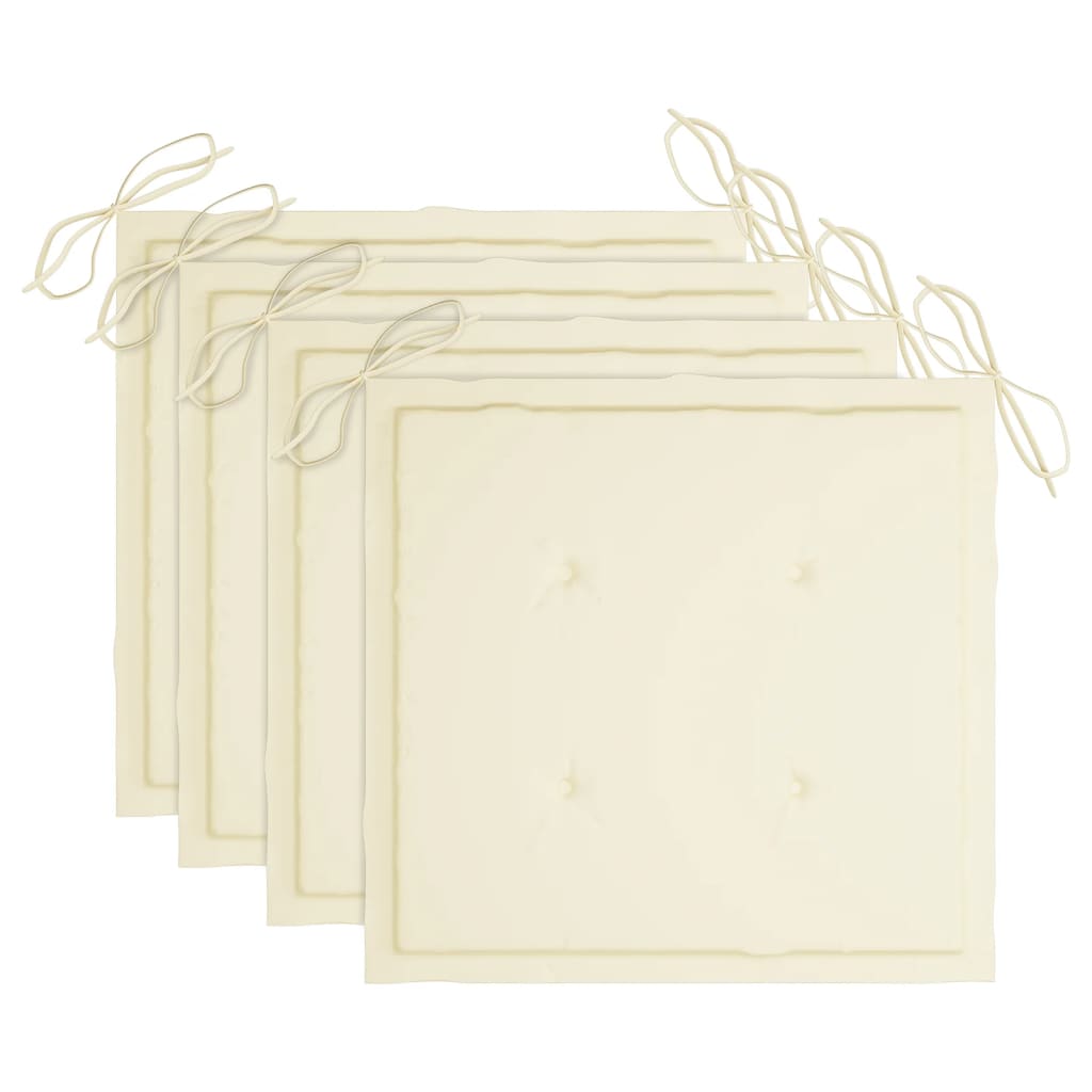 Cadeiras de jantar p/ jardim 4 pcs c/ almofadões acácia maciça
