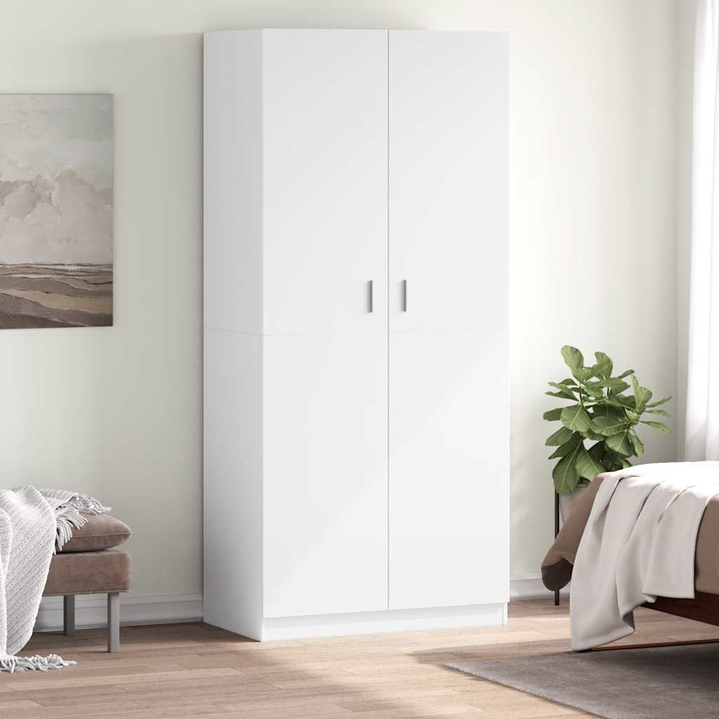 Roupeiro 90x52x200 cm derivados de madeira branco