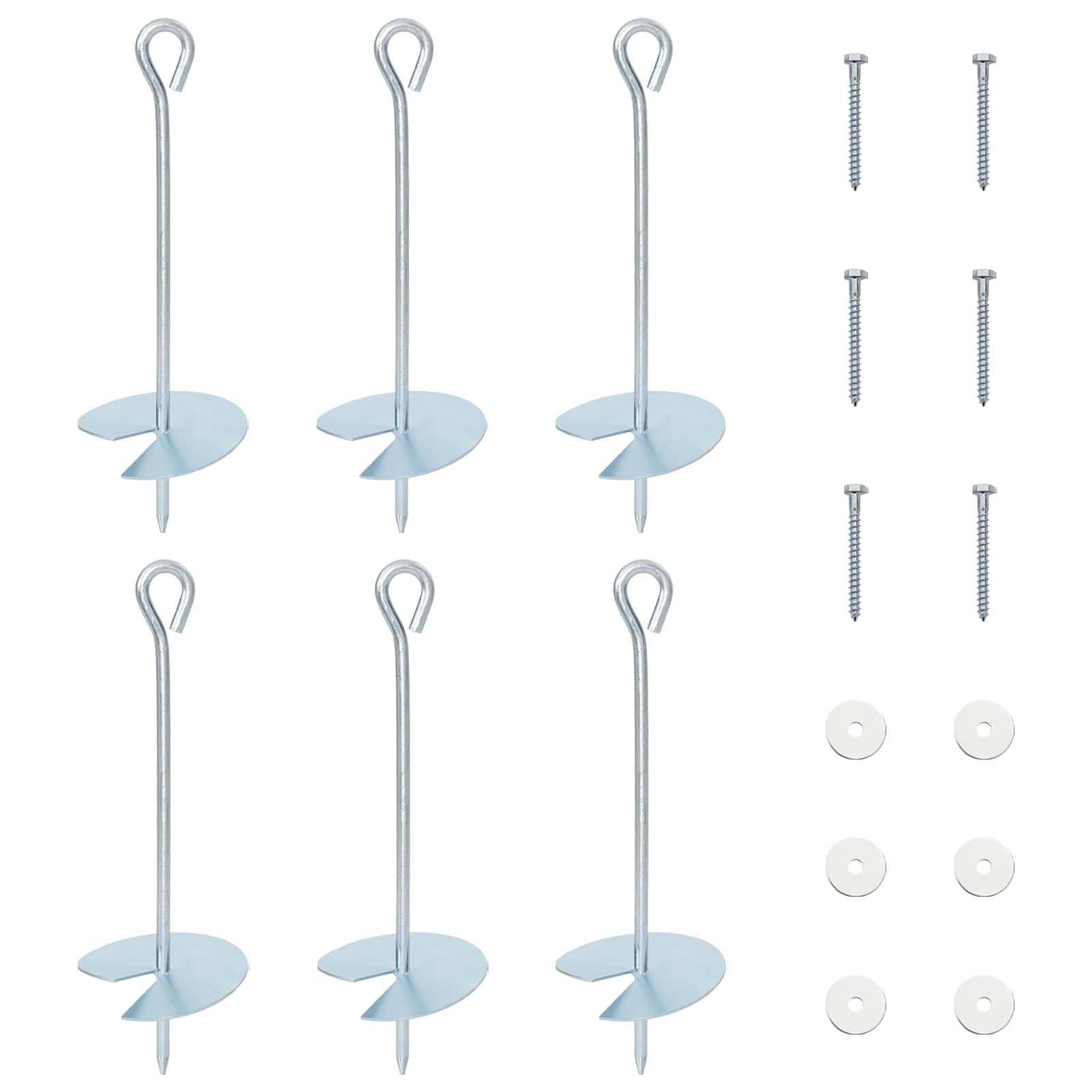 Âncora para terra 6 unid. ø10 x 30 cm metal galvanizado