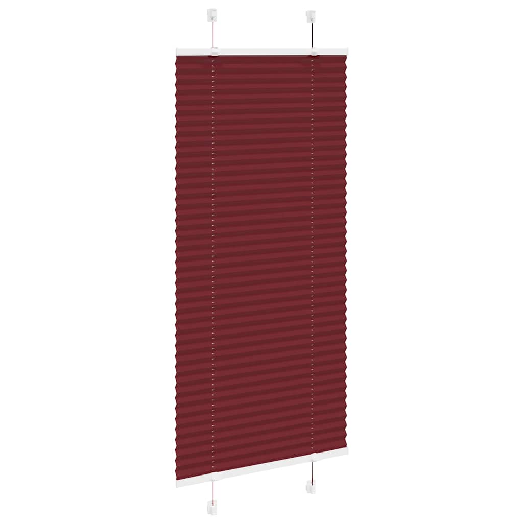Plissado cego bordéus vermelho 65x100 cm largura tecido 64,4 cm