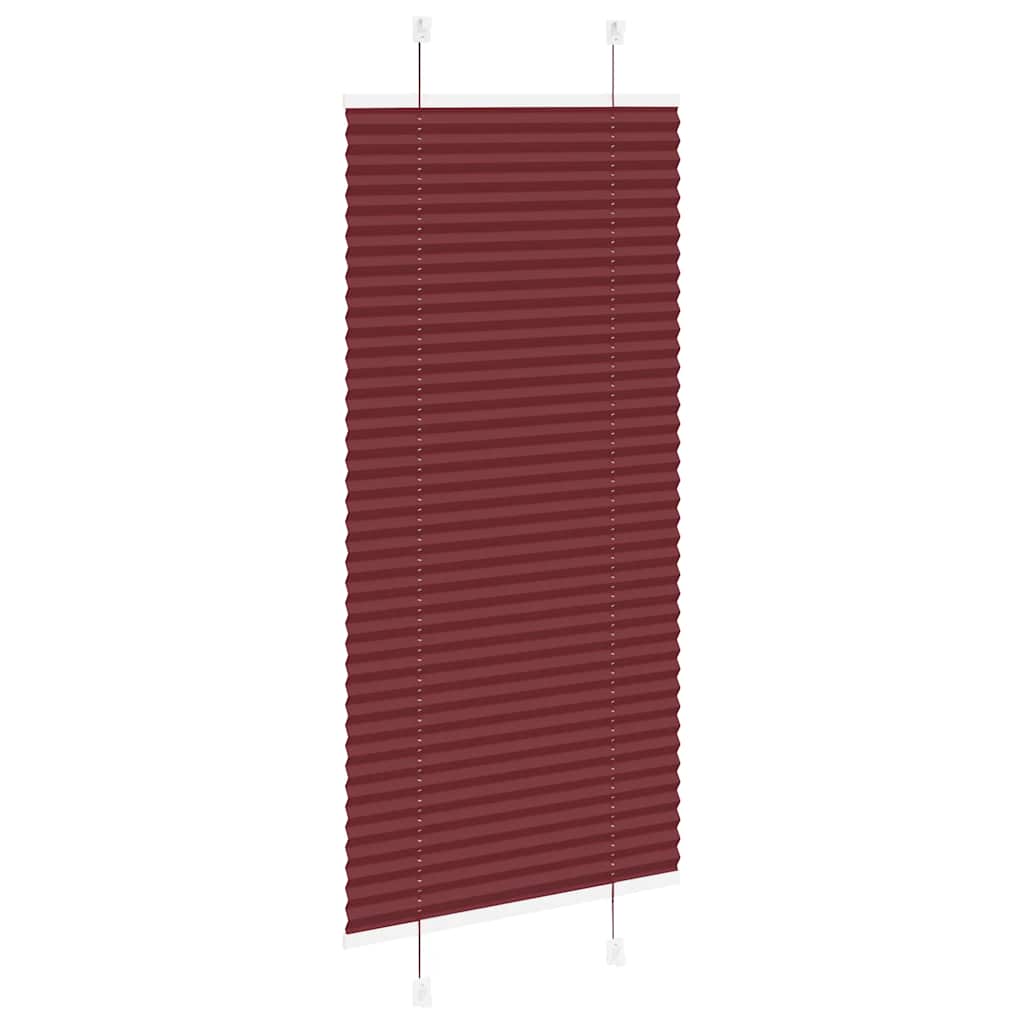 Plissado cego bordéus vermelho 65x100 cm largura tecido 64,4 cm