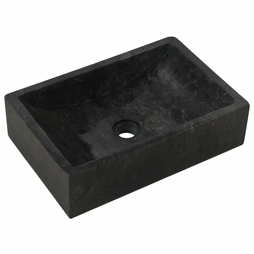 Lavatório 45x30x12 cm mármore preto brilhante