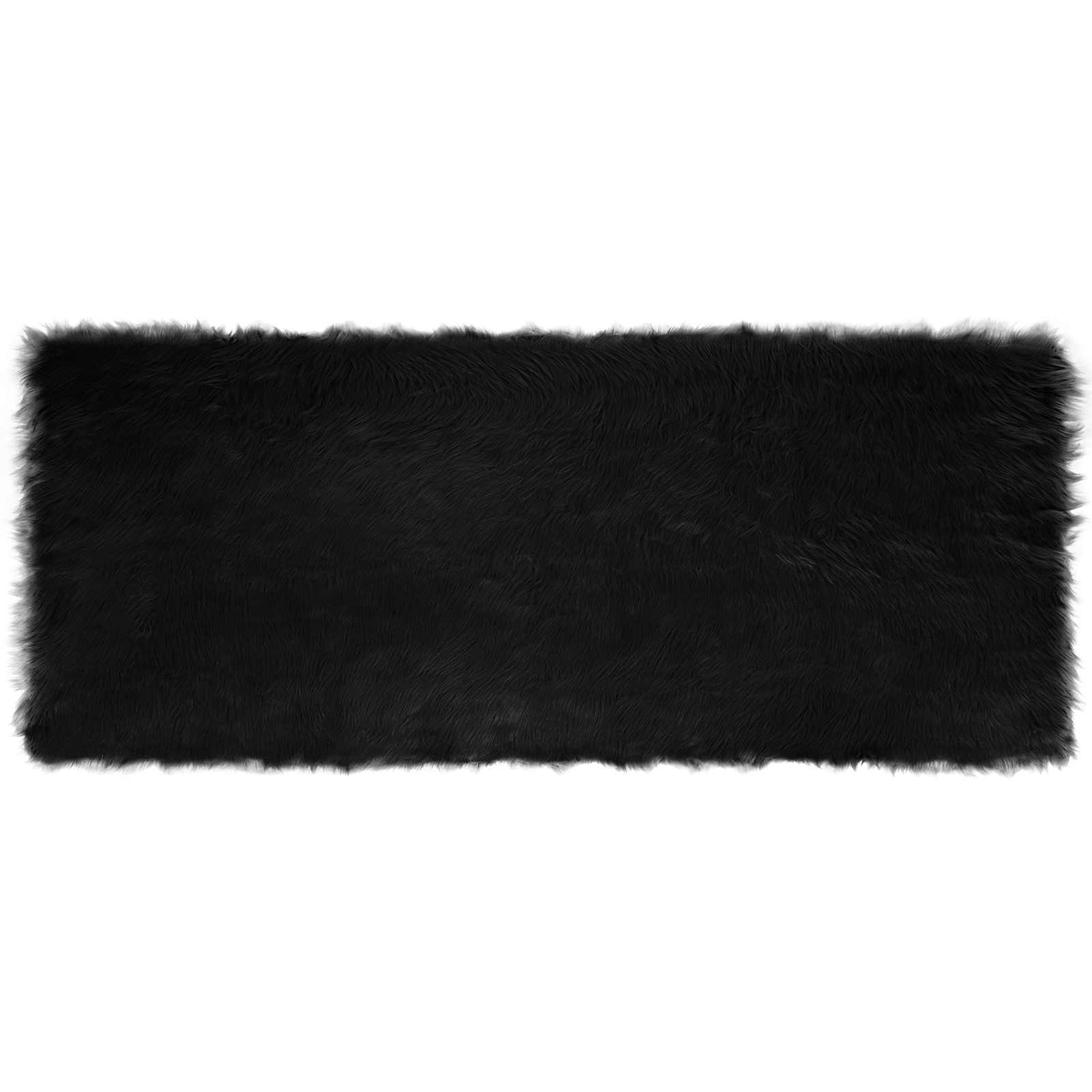 Tapete de de ovelha sintética tafalla preto 80 x 200 cm