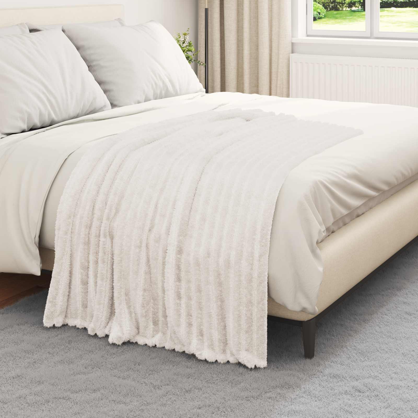 Cobertor creme 150 x 130 cm lã
