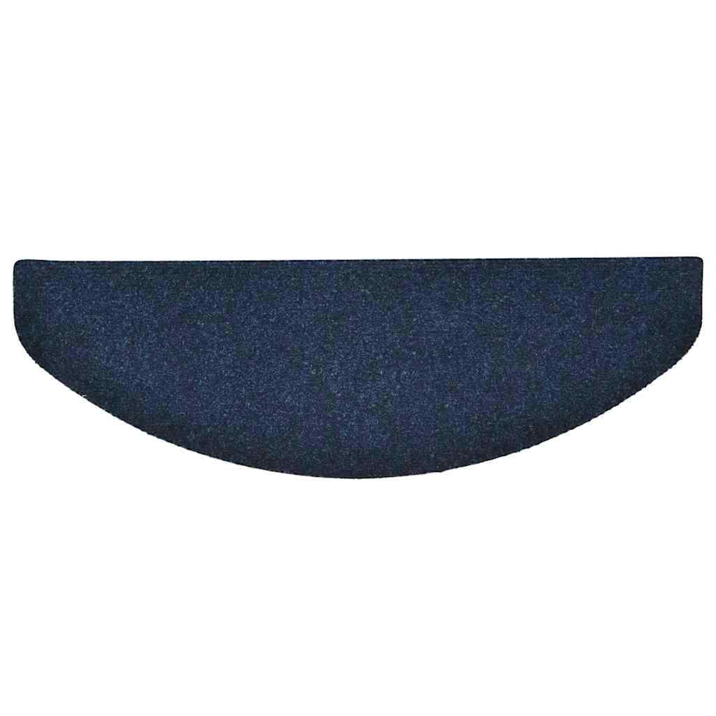 Tapetes de escada autoadesivos 20 peças 65x21x4 cm azul marinho semicircular grande