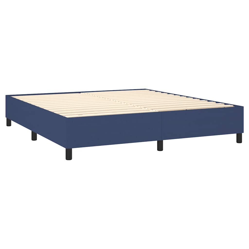 Estrutura de cama com molas 180x200 cm tecido azul