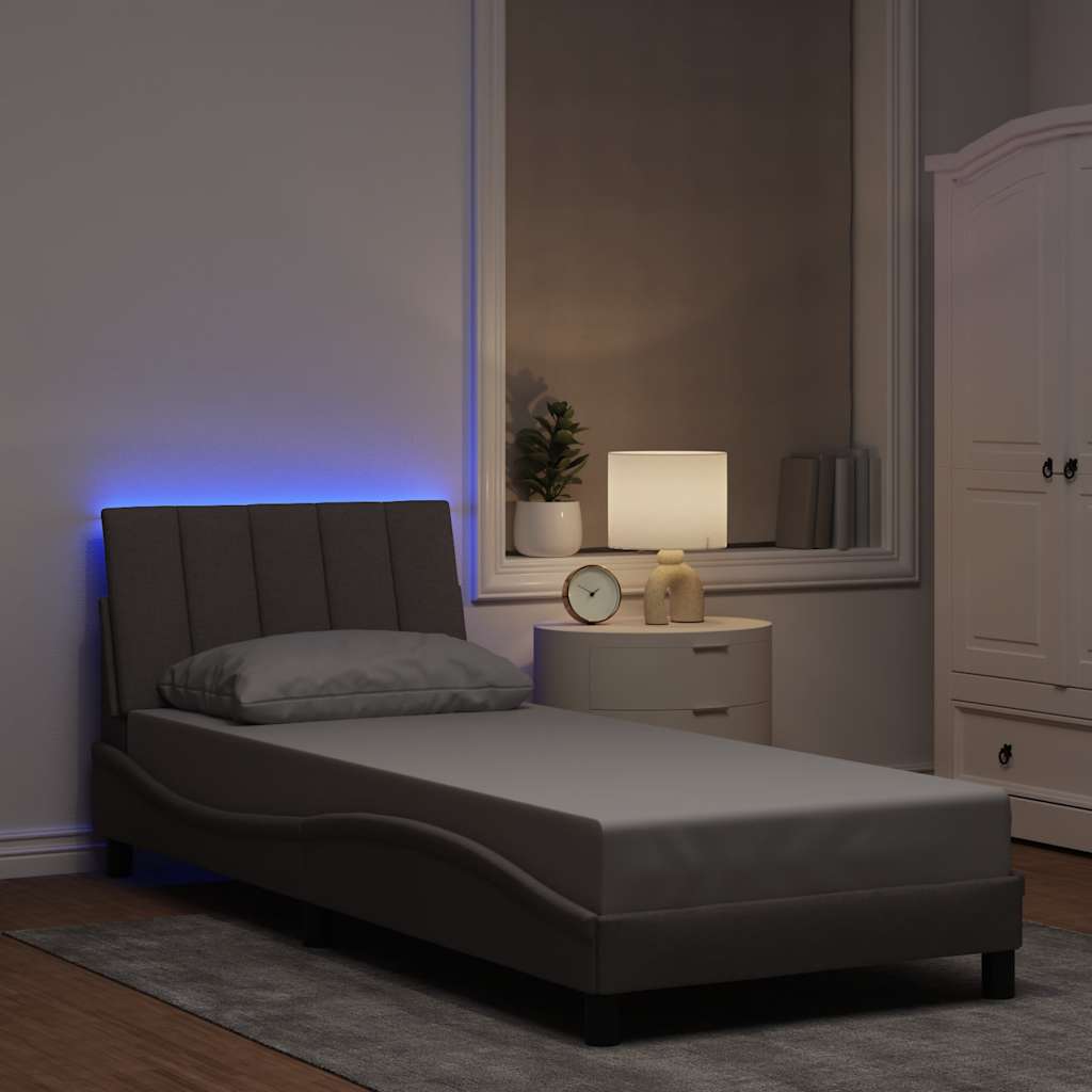 Estrutura de cama sem colchão hanko 90x190 cm tecido cinzento