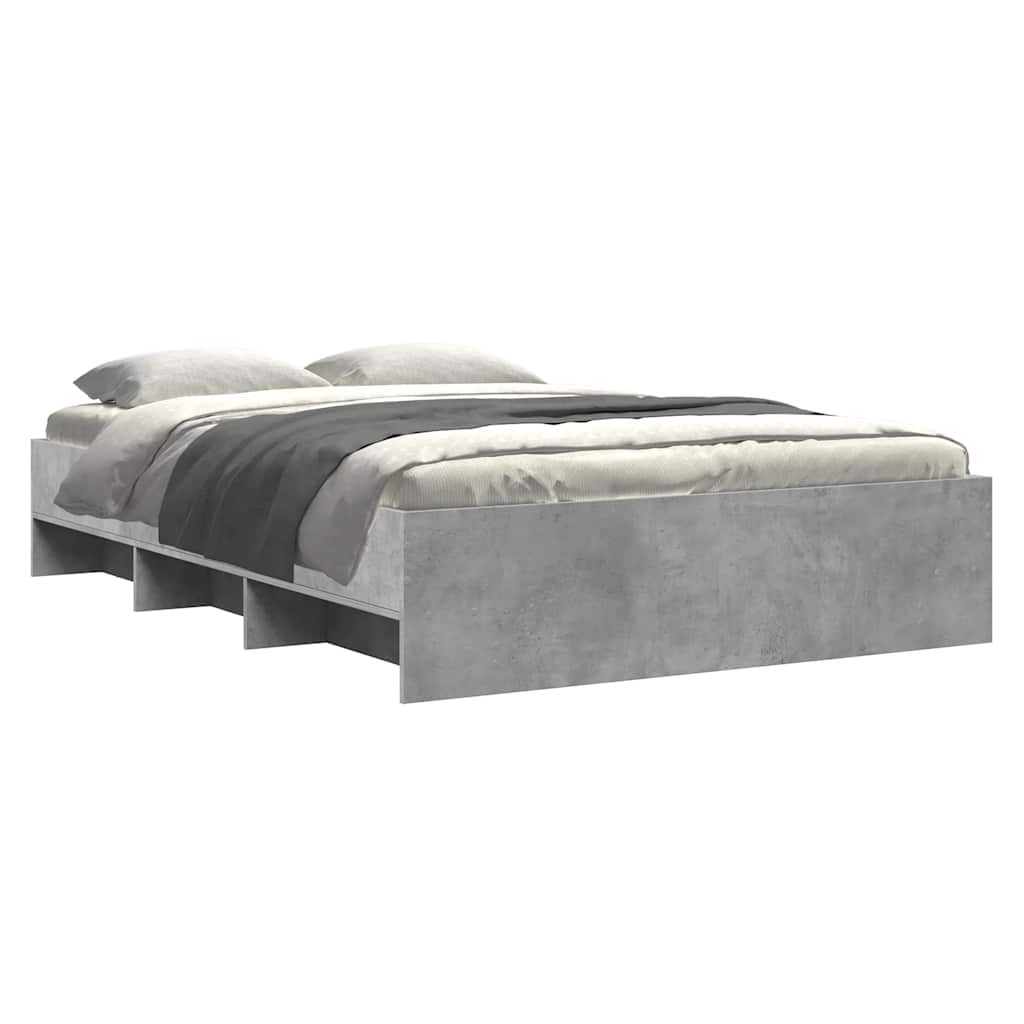 Estrutura de cama 140x200 cm derivados de madeira cinza cimento
