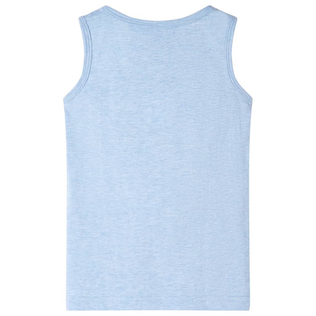 T-shirt de manga cava para criança azul-suave 128