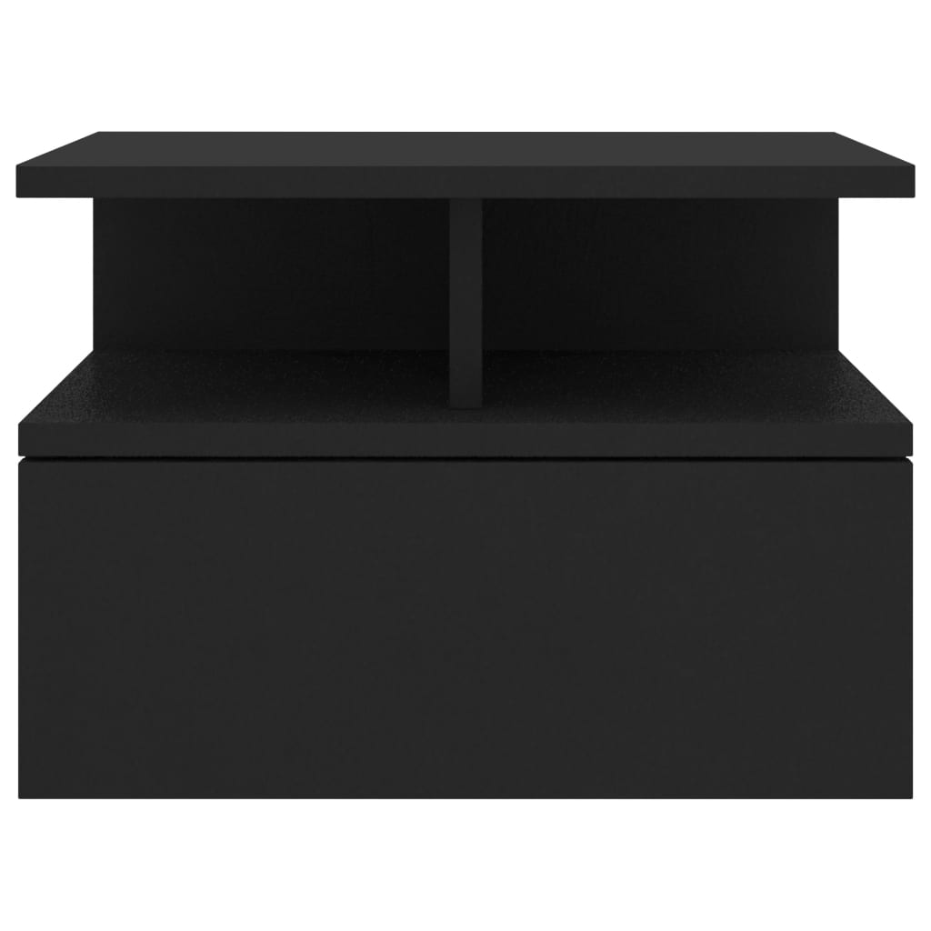 Mesa de cabeceira suspensa 40x31x27 cm derivados madeira preto