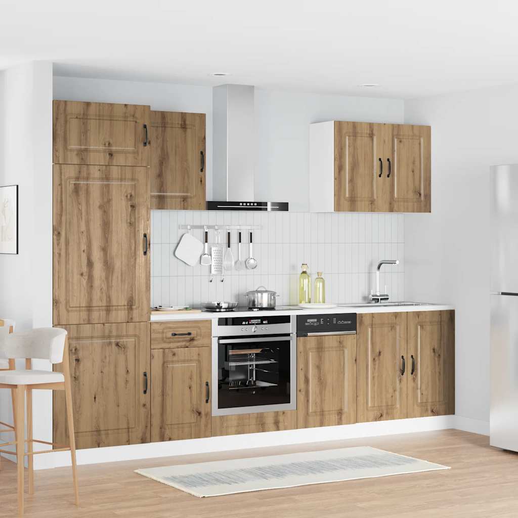 7 Peças armário de cozinha conjunto kalmar carvalho artisiano