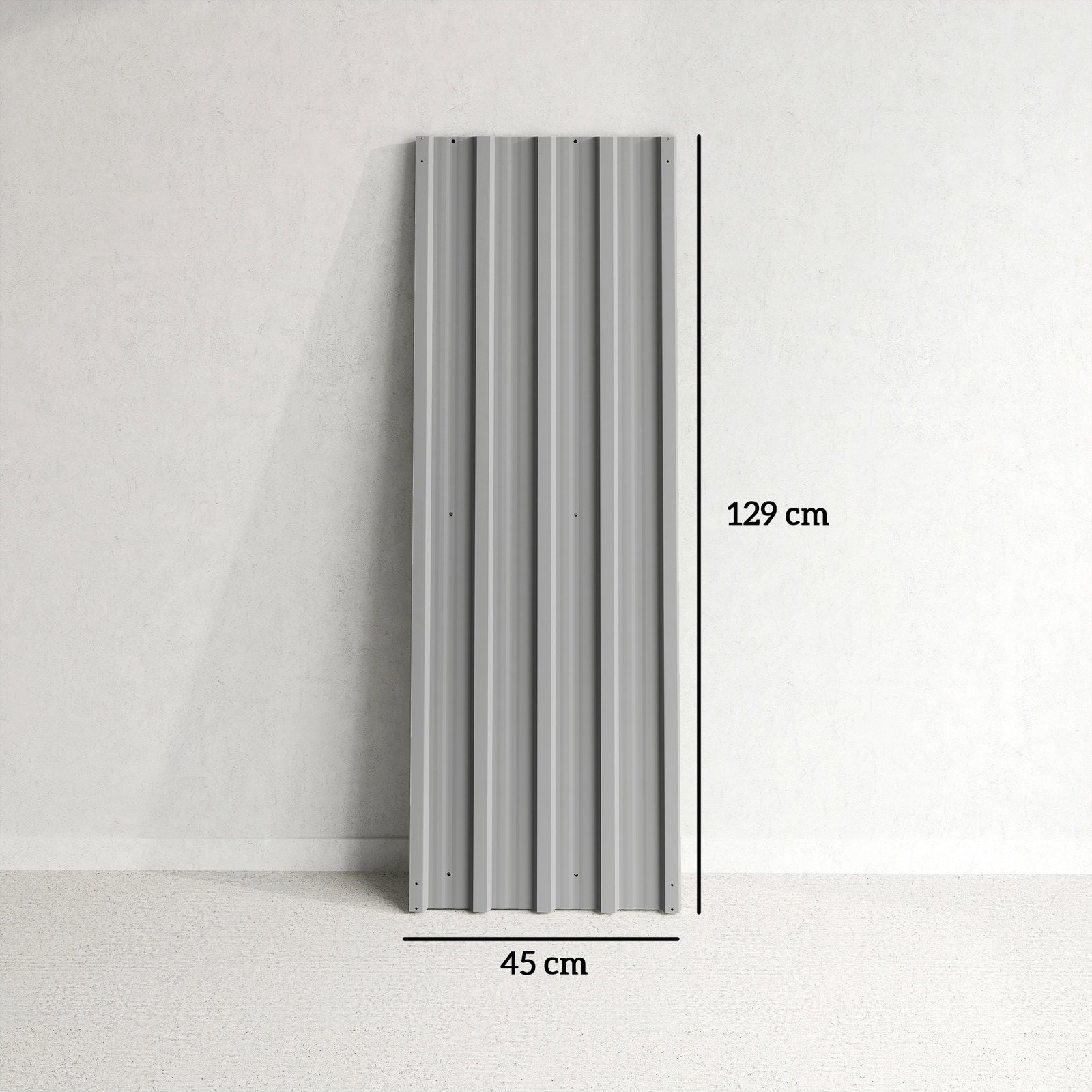 Conjunto de 12 painéis para teto de aço galvanizado chapas perfiladas de teto 7m² para abrigo de ferramentas 129x45 cm cinzento claro