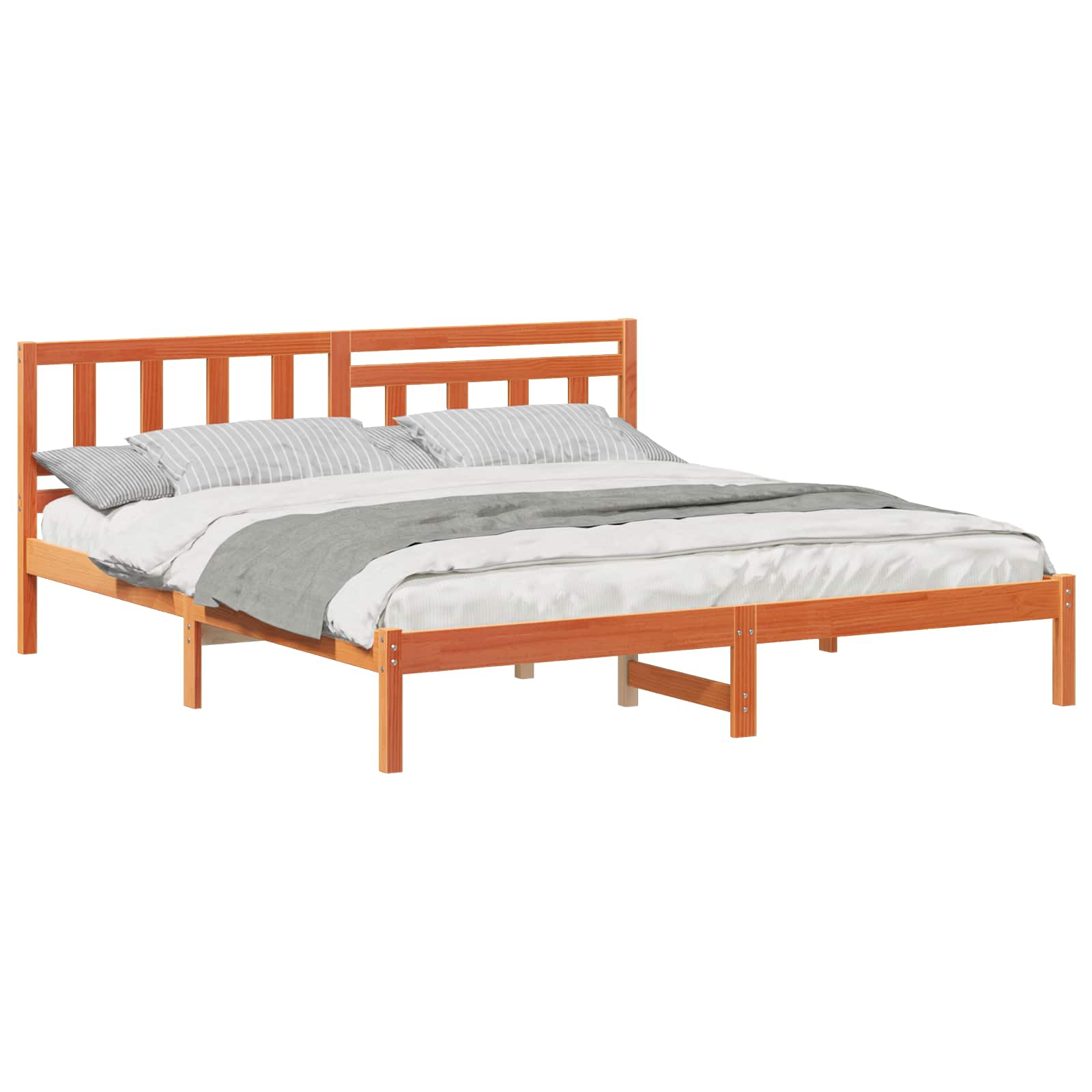 Estrutura da cama com cabeceira marrom cera 180 x 200 cm