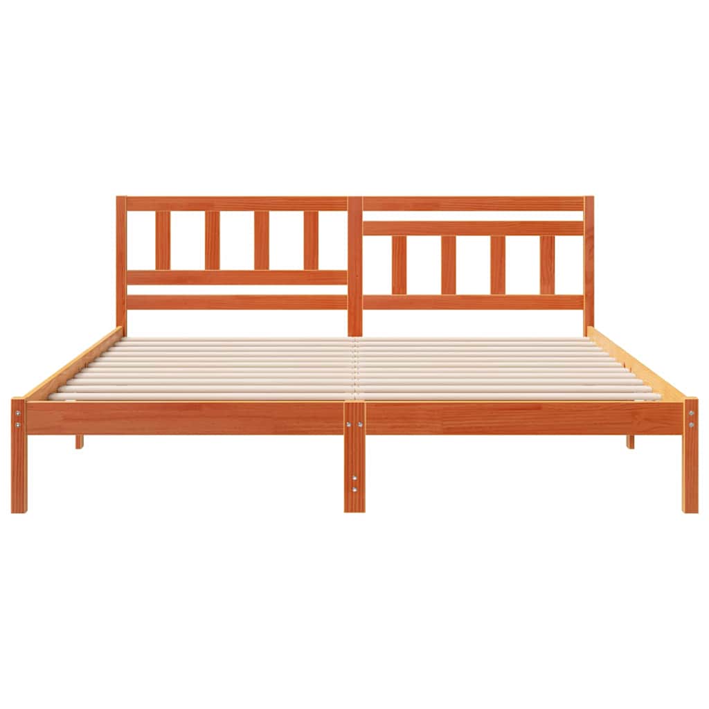 Estrutura da cama com cabeceira marrom cera 180 x 200 cm