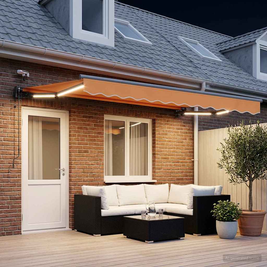 Toldo retrátil elétrico areia 4 × 3 m