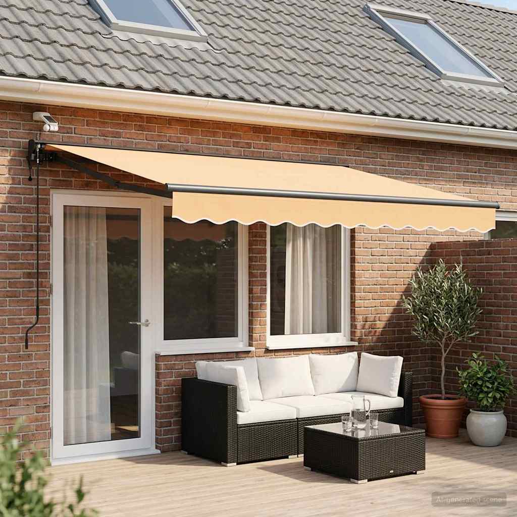 Toldo retrátil elétrico areia 4 × 3 m