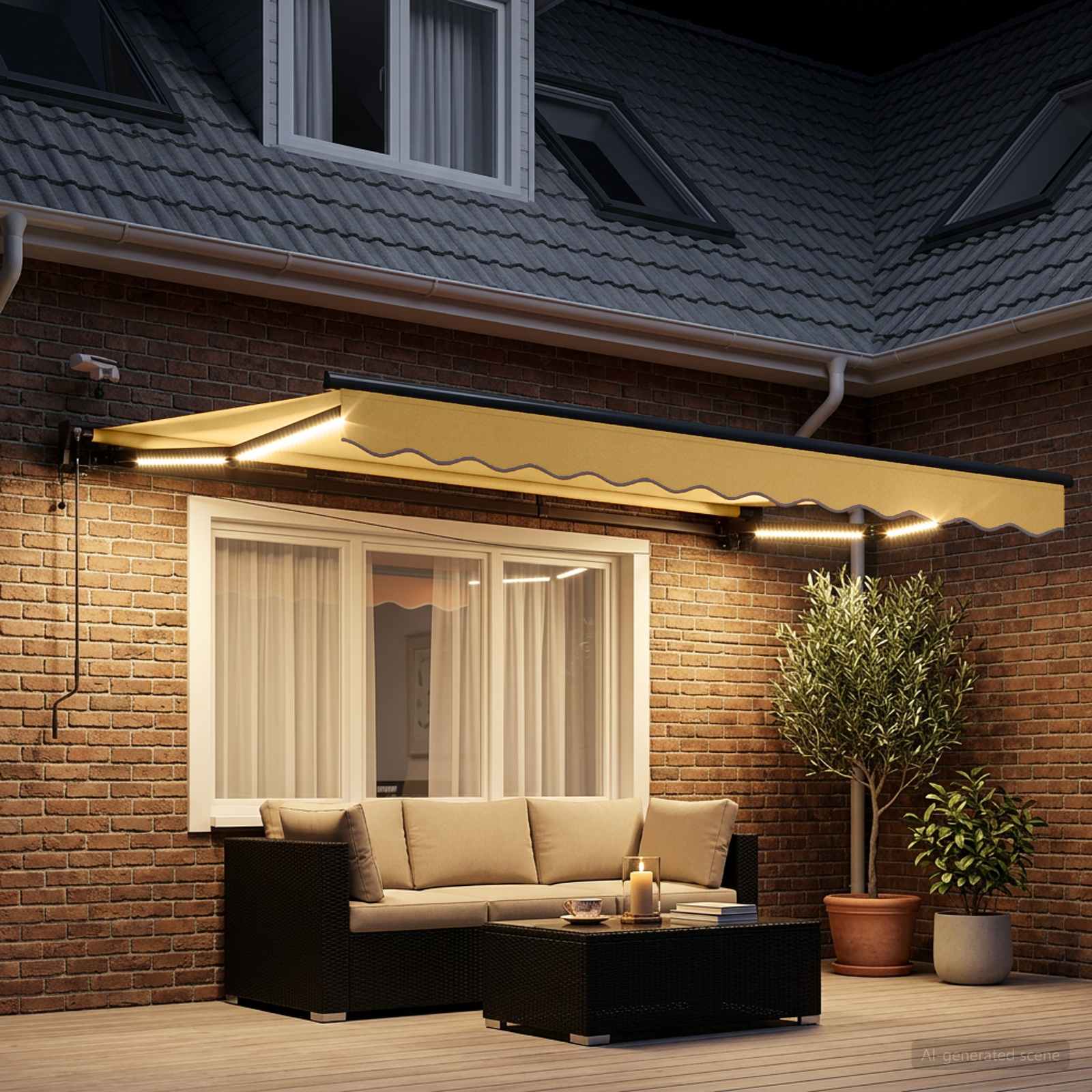 Toldo retrátil elétrico areia 4 × 3 m