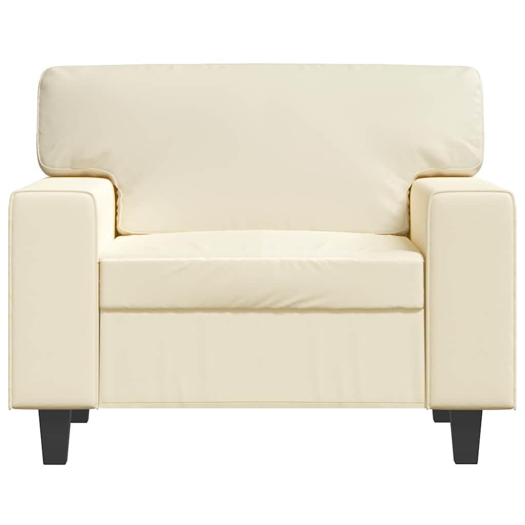 Poltrona 60 cm couro artificial creme