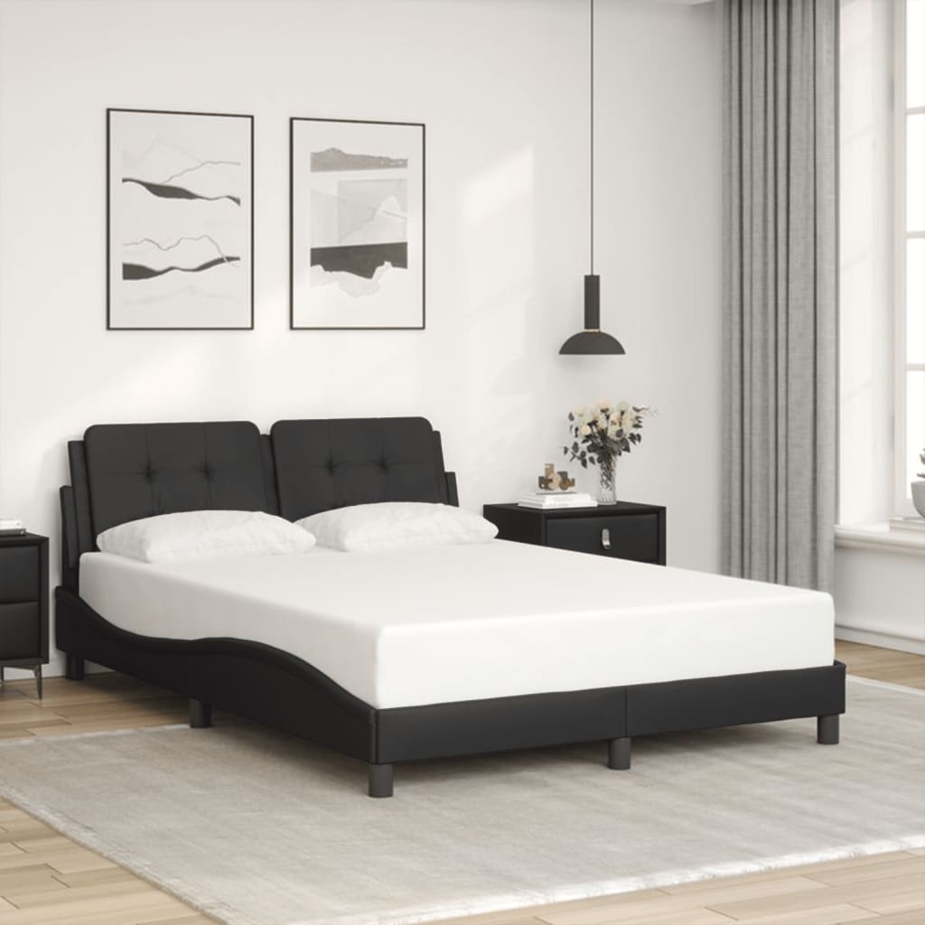 Estrutura de cama com LED sem colchão zadar 140x200cm preto