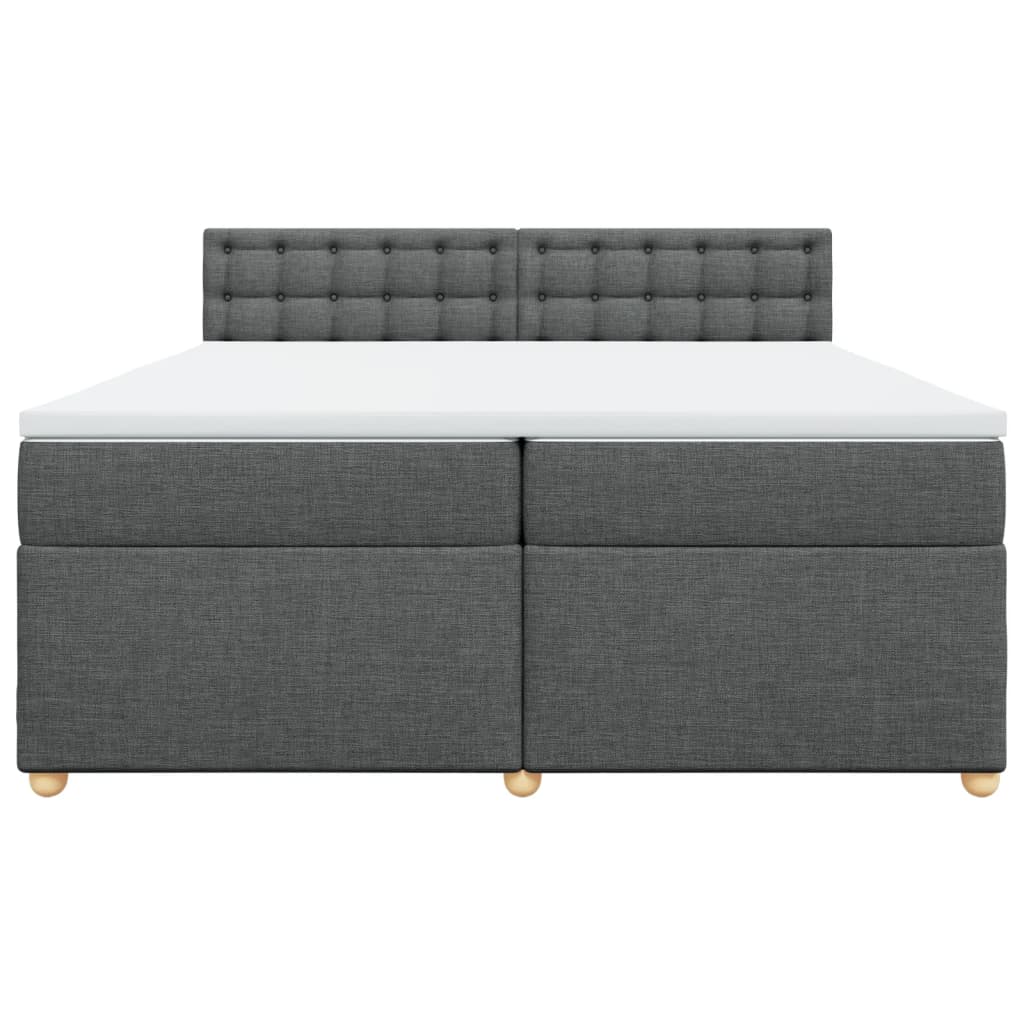 Cama com molas/colchão 200x200 cm tecido cinzento-escuro