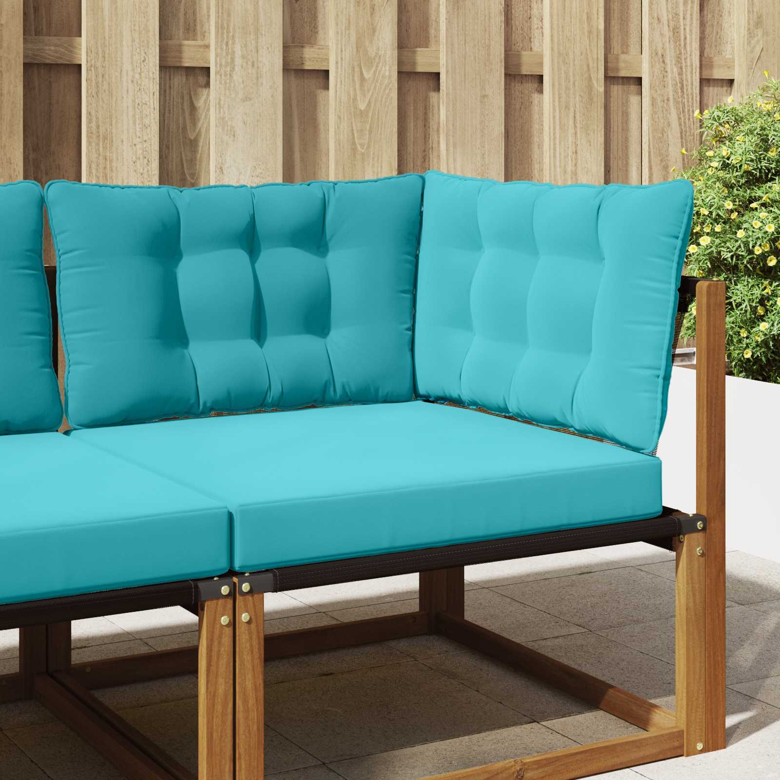 Almofada para sofá externo poliéster turquesa 80 x 43 x 10 cm