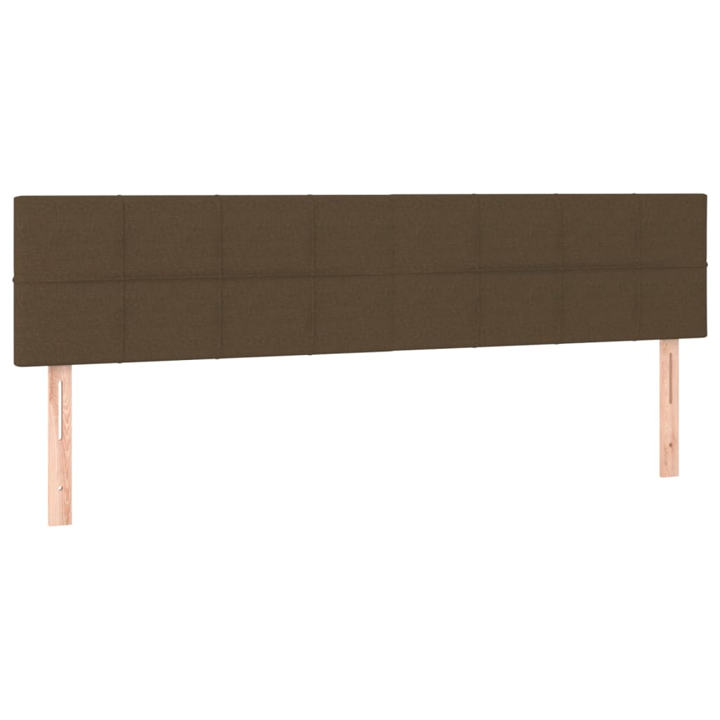 Cabeceira de cama c/ luzes LED tecido 200x5x78/88 cm castanho