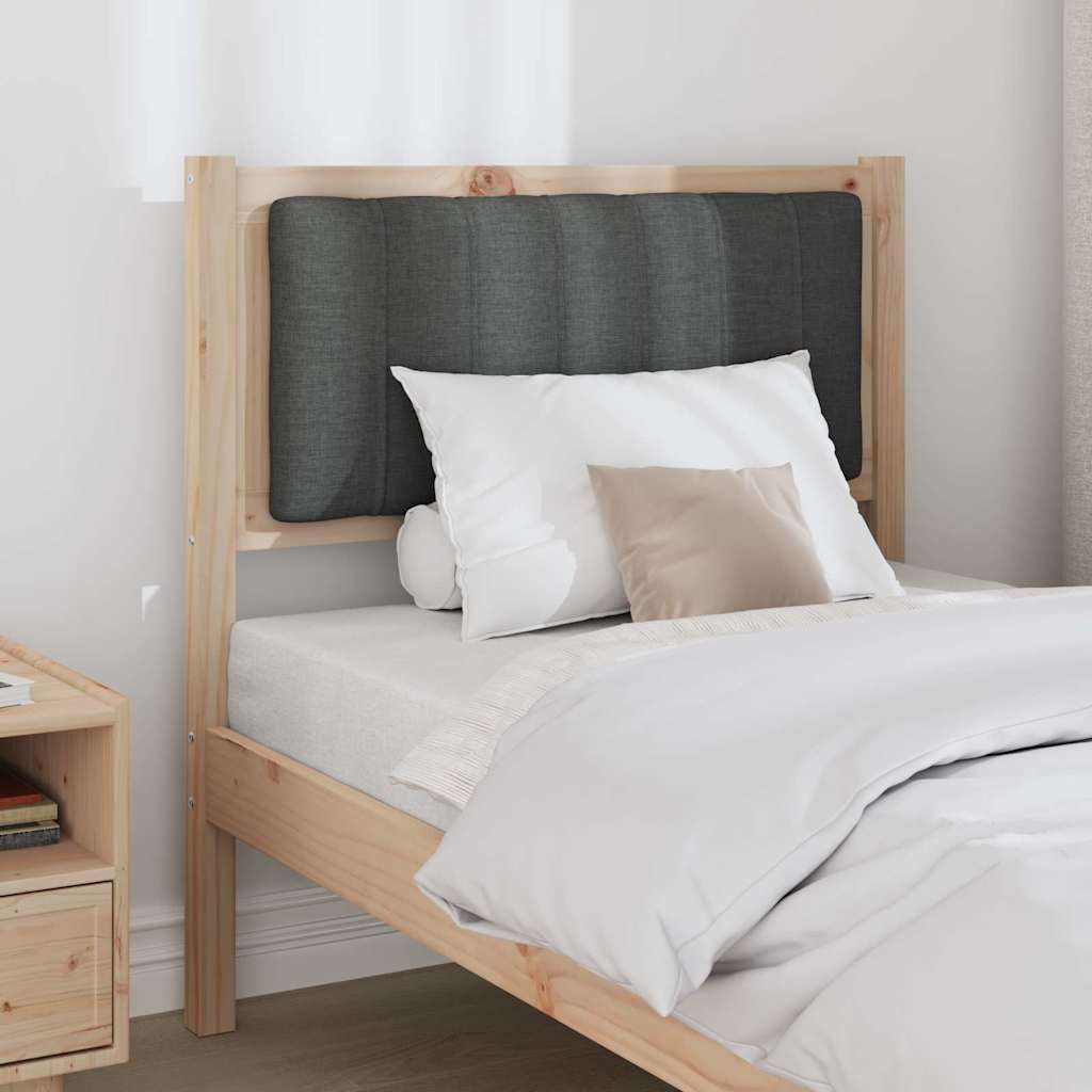 Cabeceira estofada castanho 80 cm madeira de pinheiro sólida