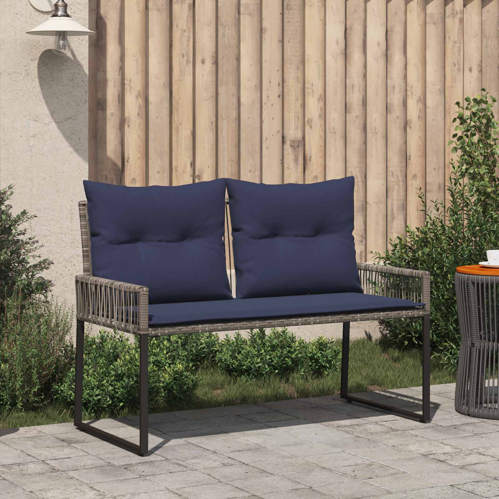 Banco de exterior 2 -seater 4 unid. 110 x 59 x 82 cm vime PE