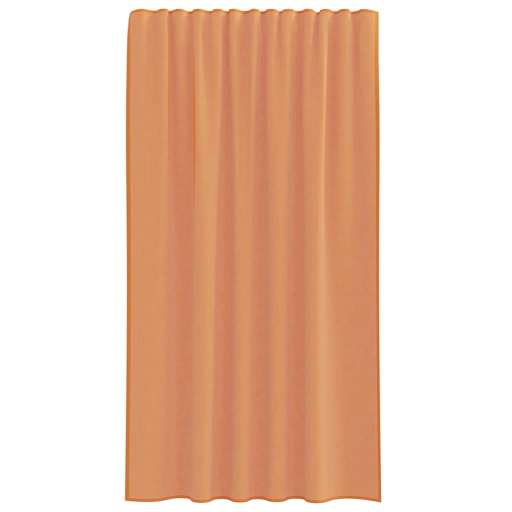 Cortinas de voile com bolsos para varão 2 pcs terracota
