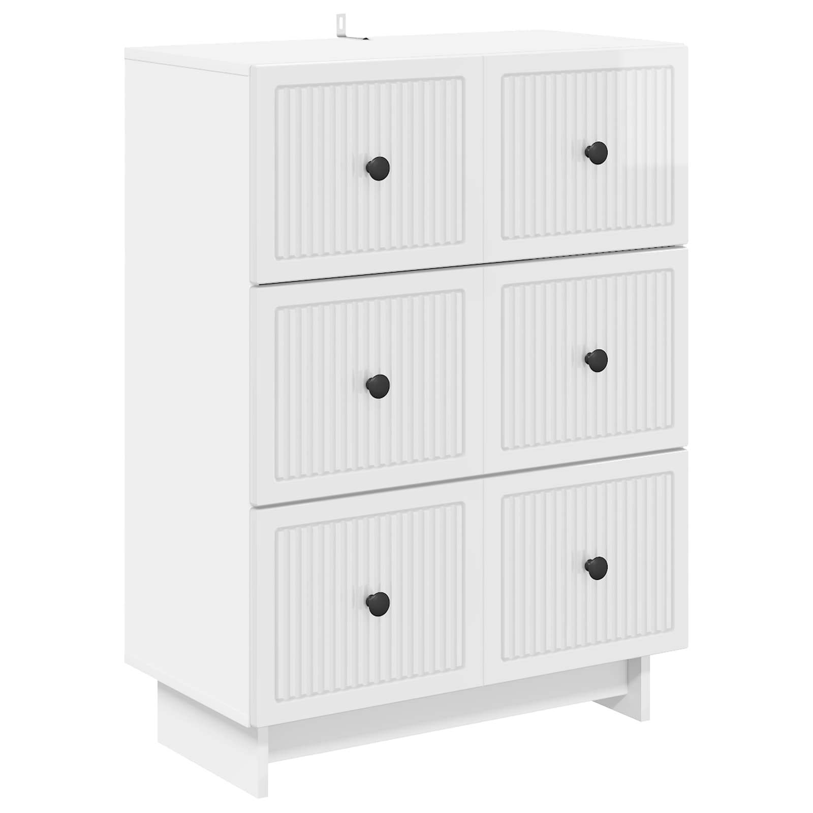 Gabinete de gavetas branco brilhante 66 x 34,5 x 90 cm