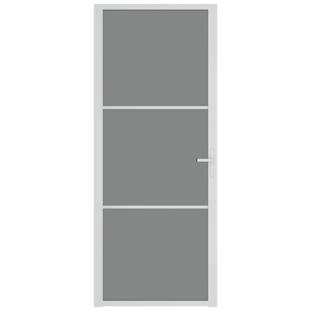 Porta de interior 83x201,5 cm vidro esg e alumínio branco