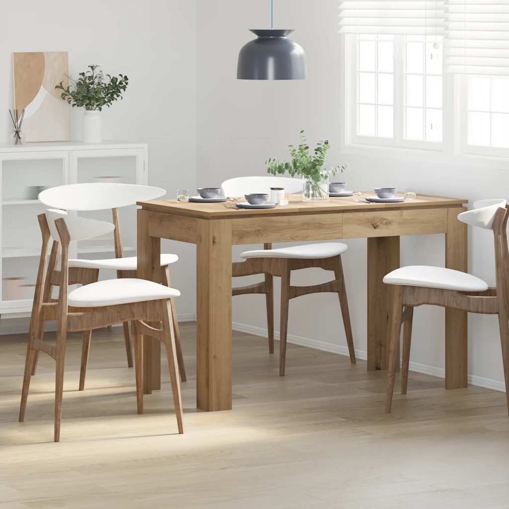 Mesa de jantar 120x60x76cm derivados madeira carvalho artisiano