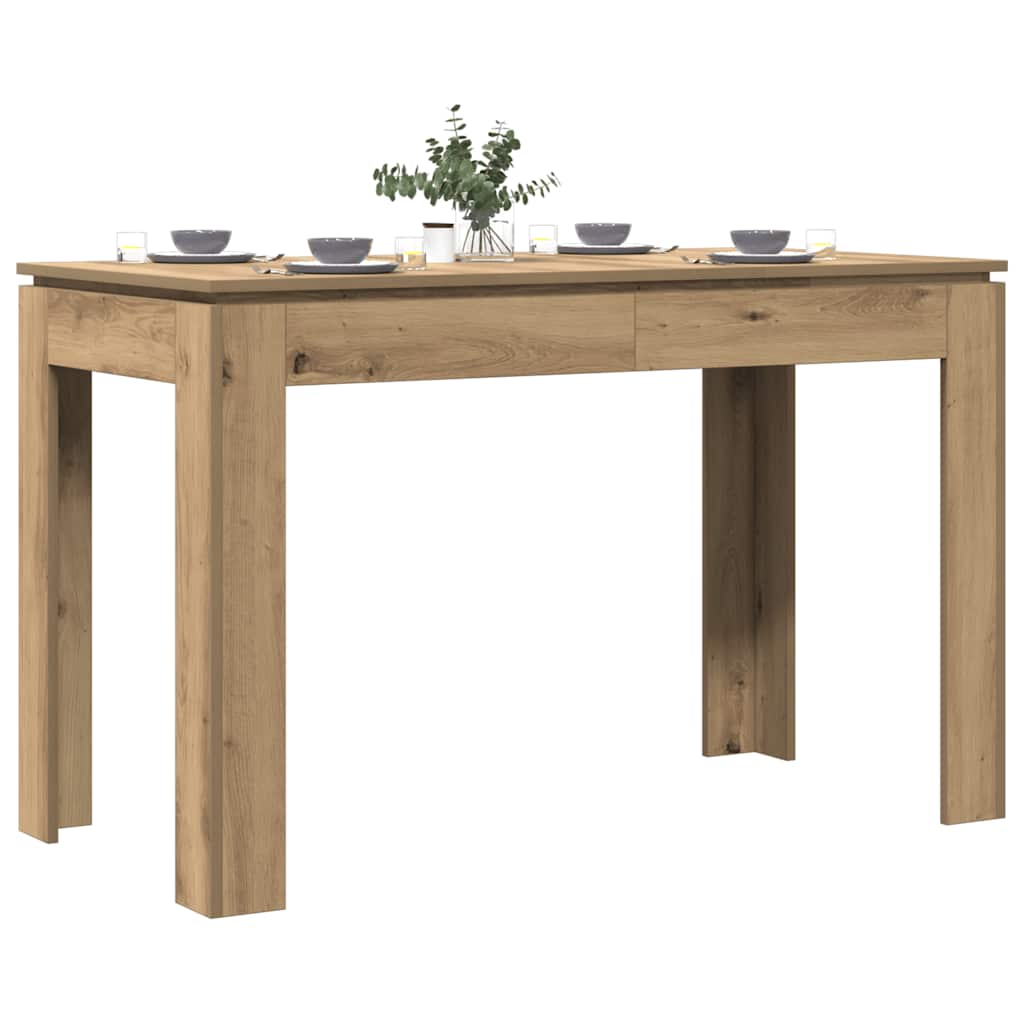Mesa de jantar 120x60x76cm derivados madeira carvalho artisiano