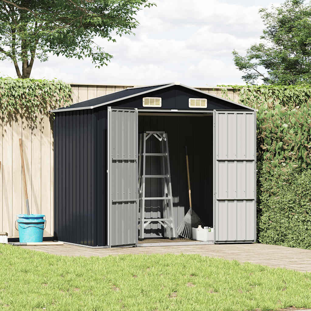 Abrigo de jardim 205x129x183 cm aço galvanizado antracite
