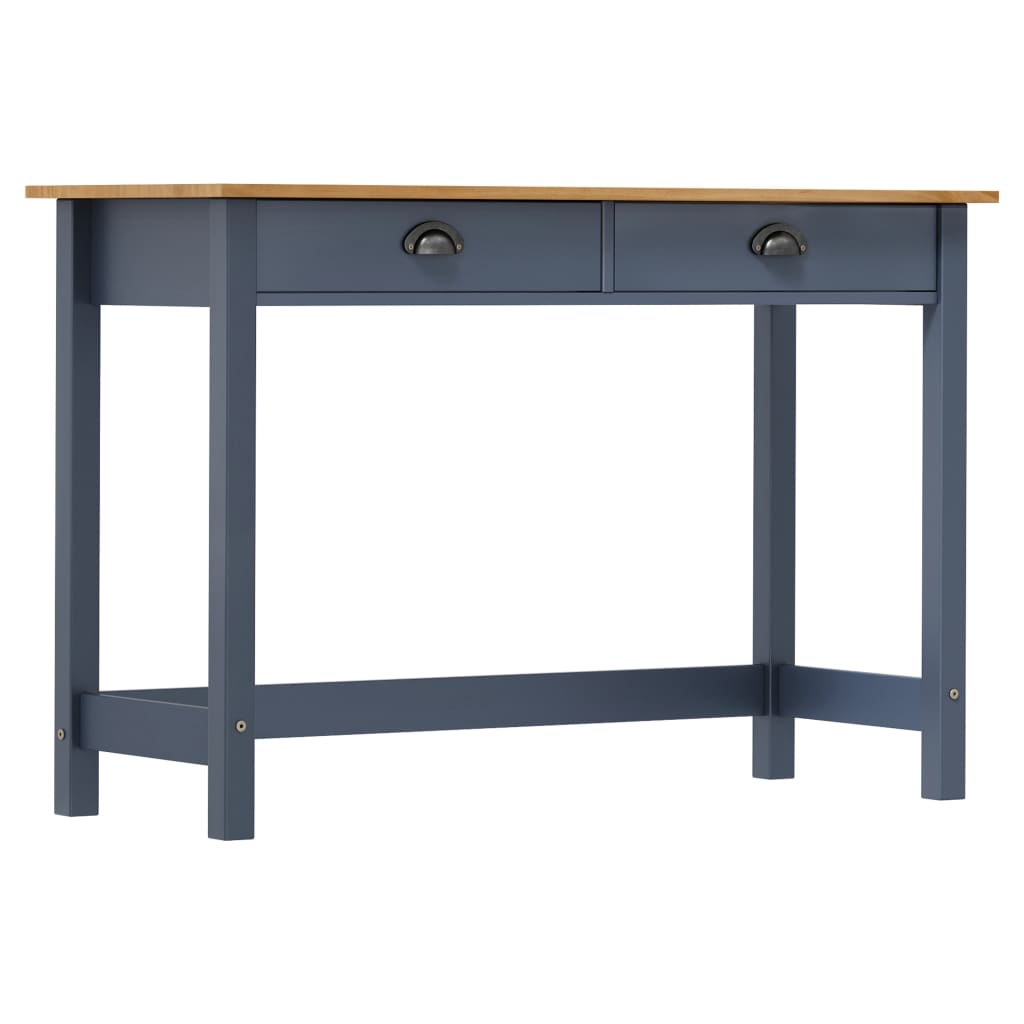 Mesa consola hill c/ 2 gavetas 110x45x74cm pinho maciço cinza