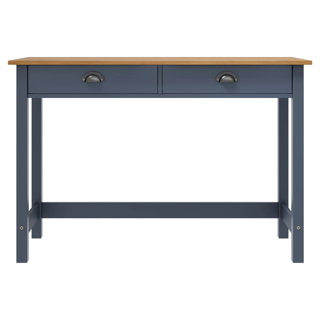 Mesa consola hill c/ 2 gavetas 110x45x74cm pinho maciço cinza