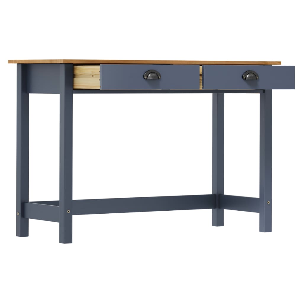 Mesa consola hill c/ 2 gavetas 110x45x74cm pinho maciço cinza
