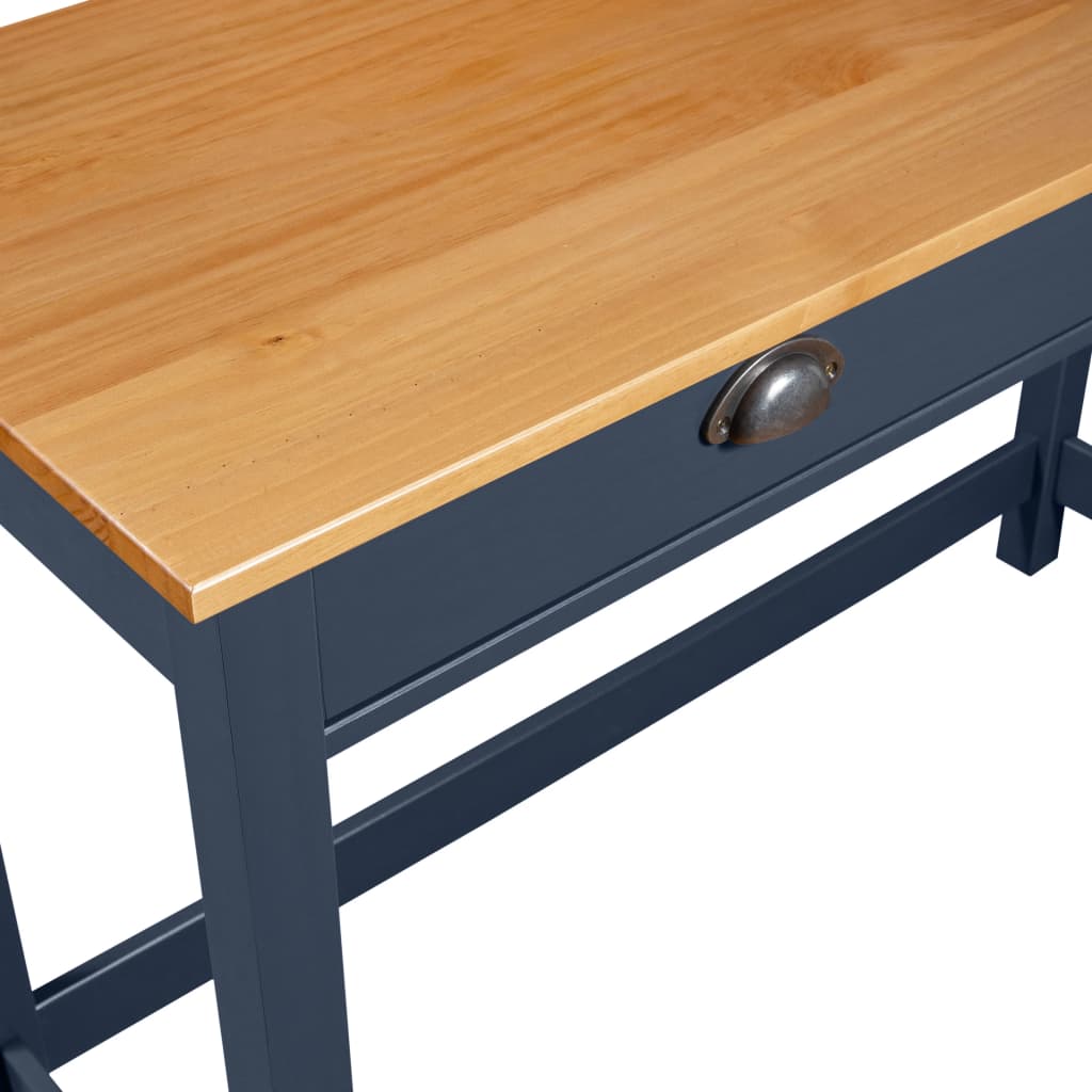 Mesa consola hill c/ 2 gavetas 110x45x74cm pinho maciço cinza