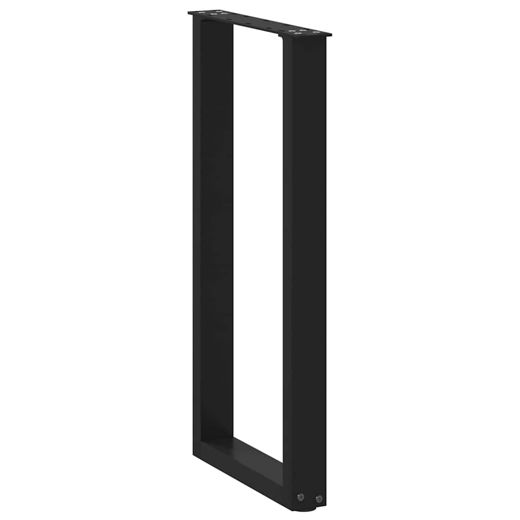 Pés de mesa de console em forma de u, 2 peças, preto, 28x(72-73) cm, aço