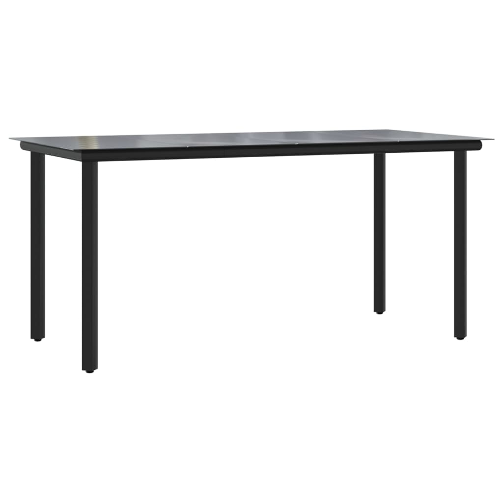 7 Pcs conjunto de jantar p/ jardim c/ almofadões vime PE preto