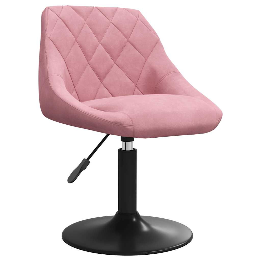 Cadeiras de jantar giratórias 2 pcs veludo rosa