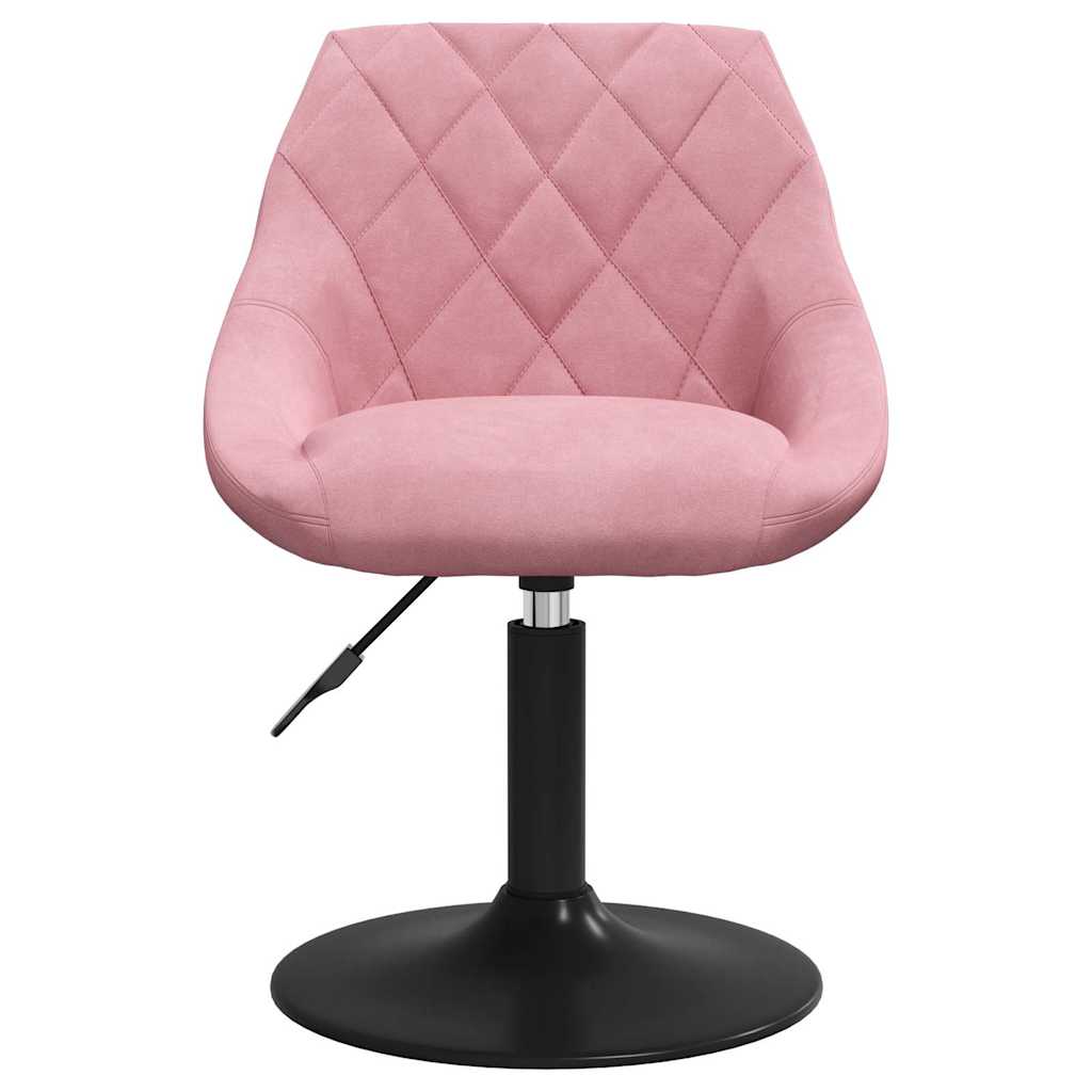 Cadeiras de jantar giratórias 2 pcs veludo rosa