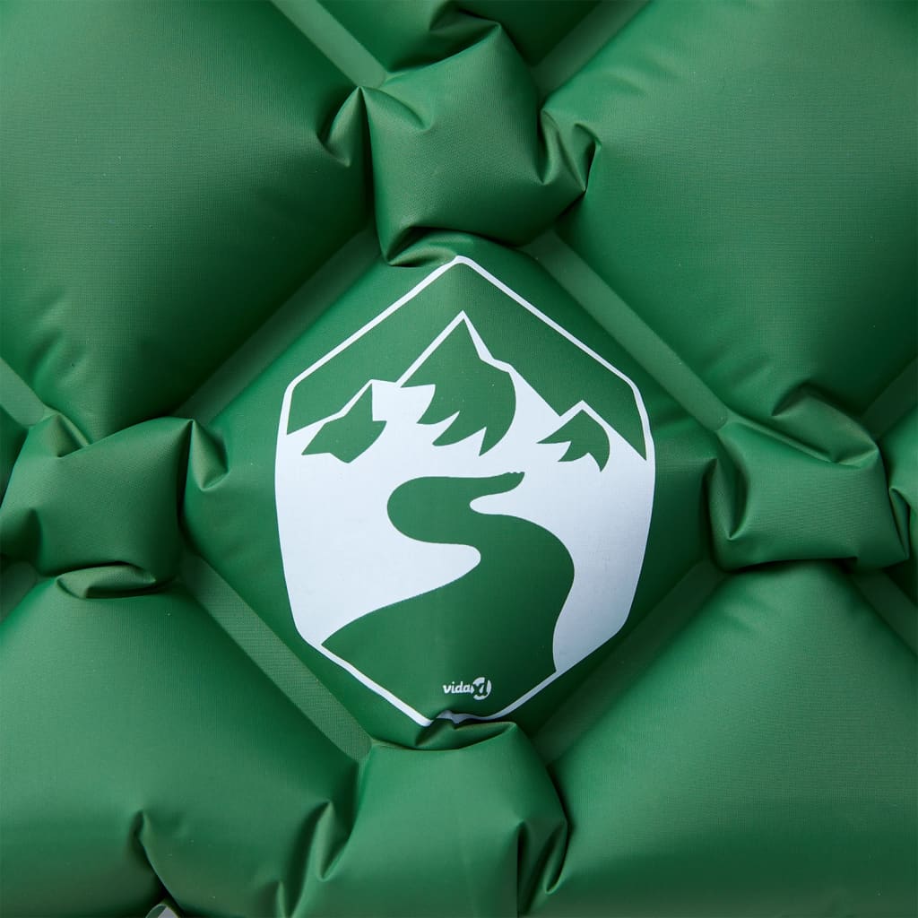 Colchão de campismo insuflável c/ almofada 1 pessoa verde