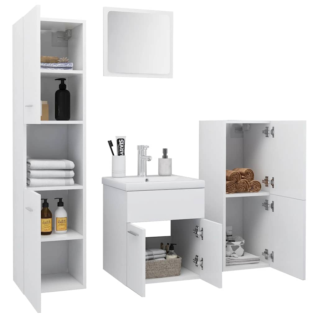 Conjunto de móveis de casa de banho contraplacado branco