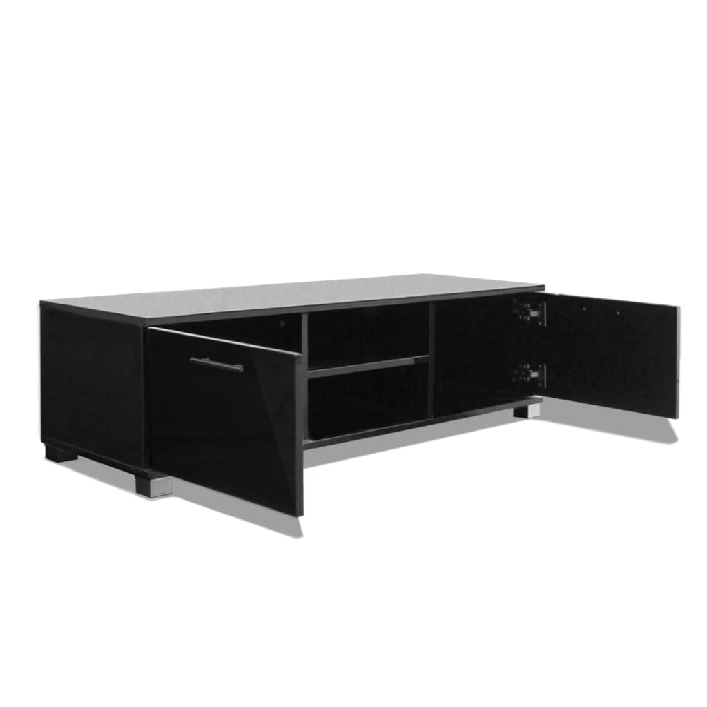 Móvel de TV 120x40,5x35 cm preto brilhante