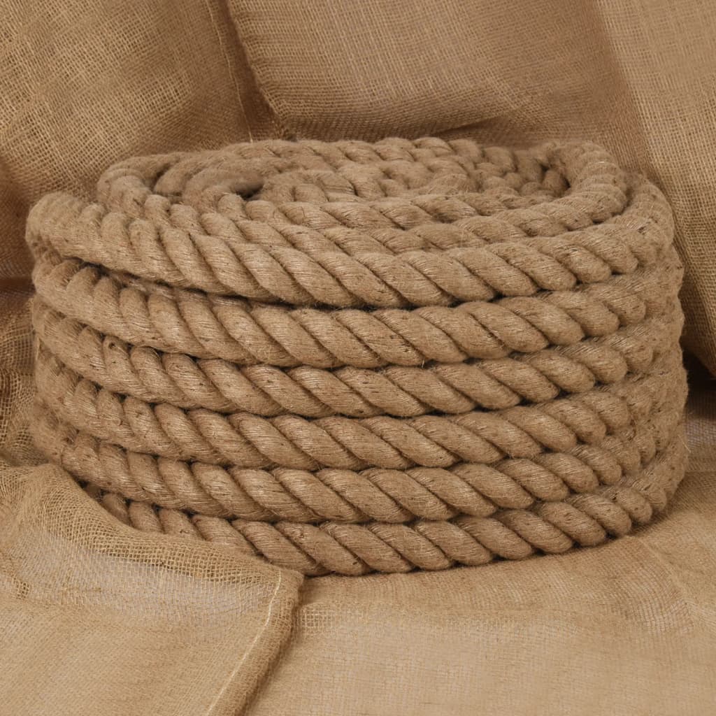 Corda de juta com 25 m de comprimento e 36 mm de espessura