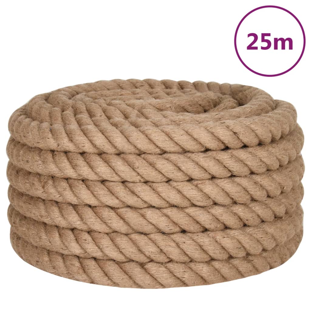 Corda de juta com 25 m de comprimento e 36 mm de espessura