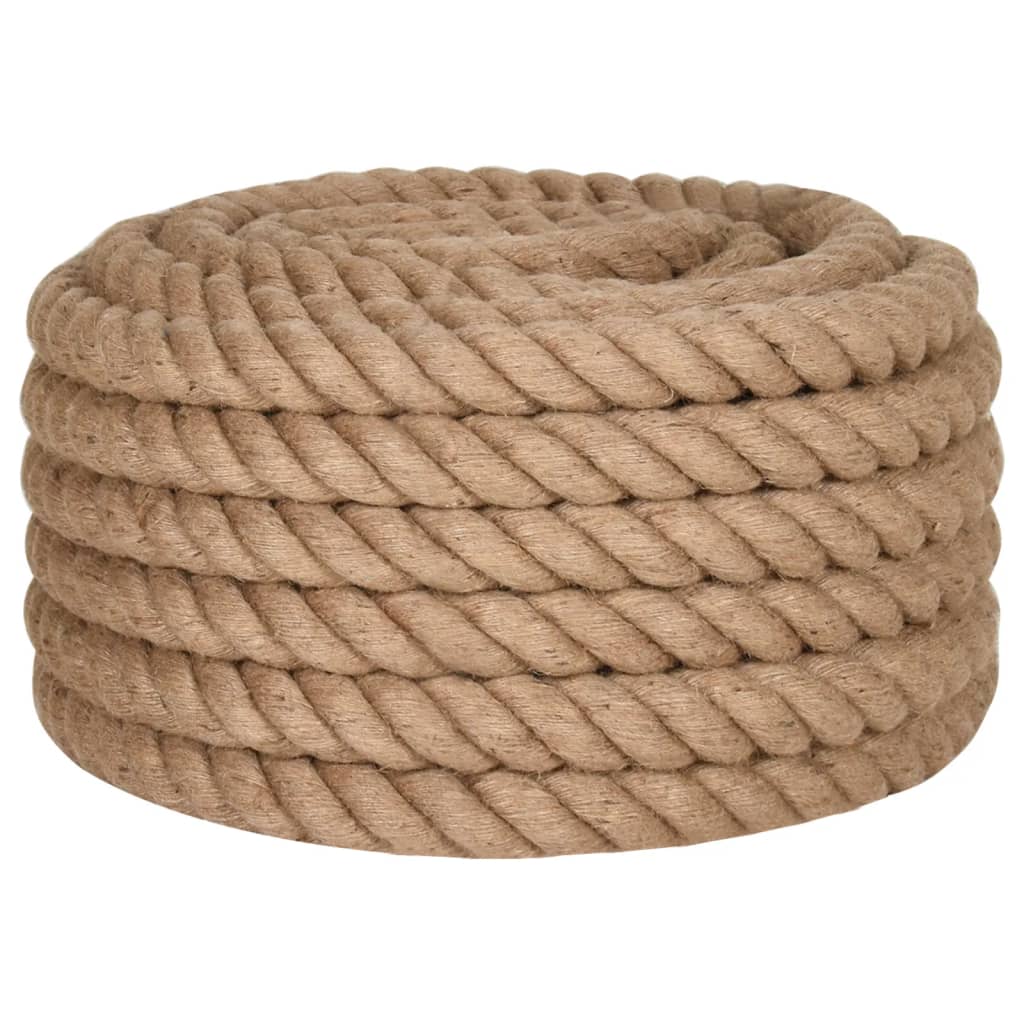 Corda de juta com 25 m de comprimento e 36 mm de espessura