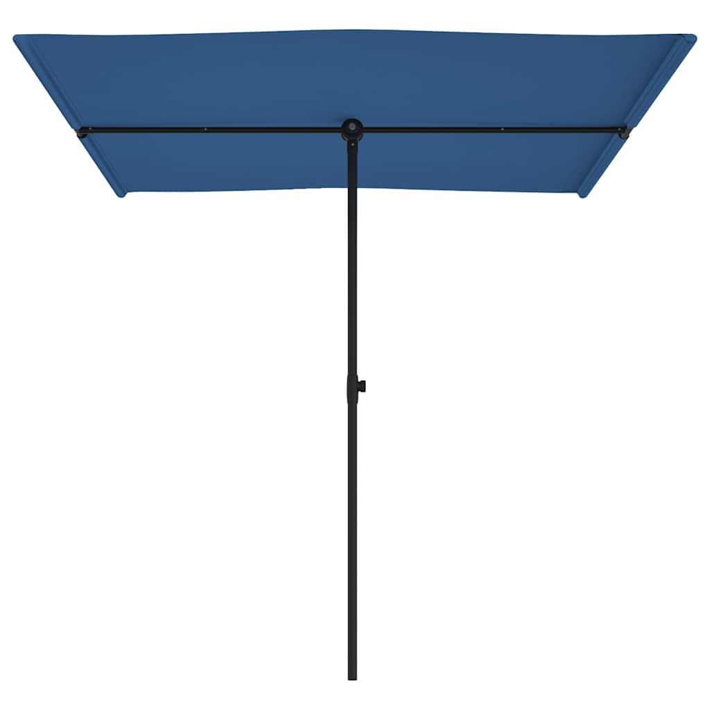Guarda-sol de jardim c/ poste de alumínio 2x1,5 m azul-ciano