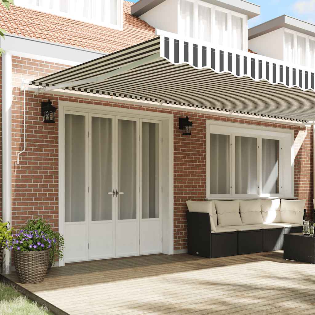 Toldo retrátil manual 600x300 cm antracite e branco